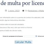 multa por licencia vencida